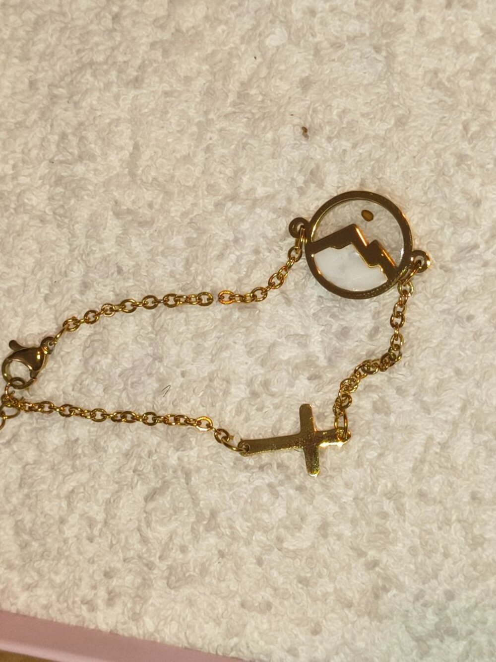 Gold Cross Mustard Seed Bracelet